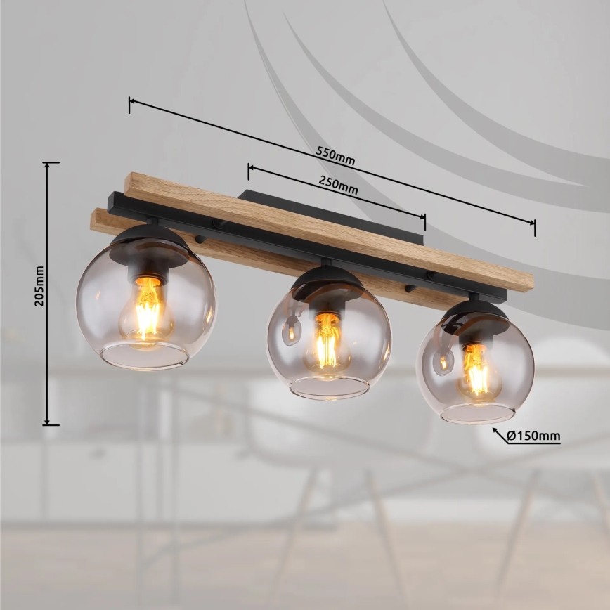 Globo - Surface-mounted chandelier 3xE27/25W/230V
