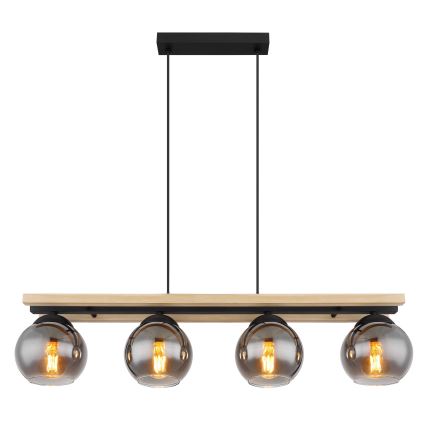 Globo - Chandelier on a string 4xE27/25W/230V pine