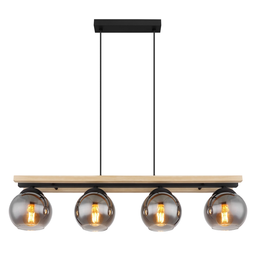 Globo - Chandelier on a string 4xE27/25W/230V pine