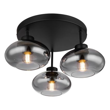 Globo - Surface-mounted ceiling light 3xE27ILLU/40W/230V black