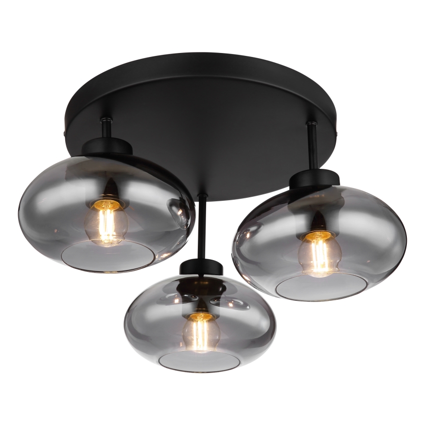 Globo - Surface-mounted ceiling light 3xE27ILLU/40W/230V black