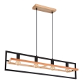 Globo 15575-4H - ERICA cable-suspended chandelier 4xE27/40W/230V black/beige