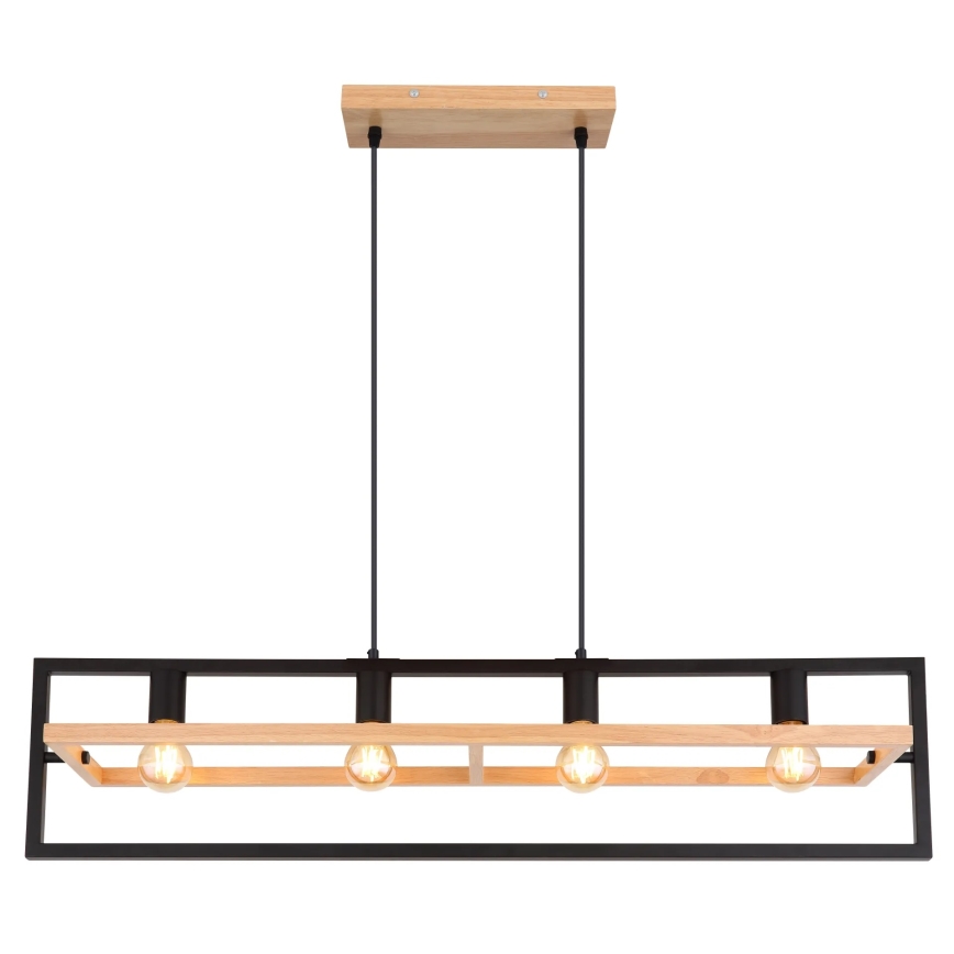 Globo 15575-4H - ERICA cable-suspended chandelier 4xE27/40W/230V black/beige