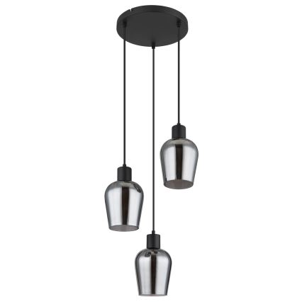 Globo - Chandelier on a string 3xE27/40W/230V d. 28,5 cm black