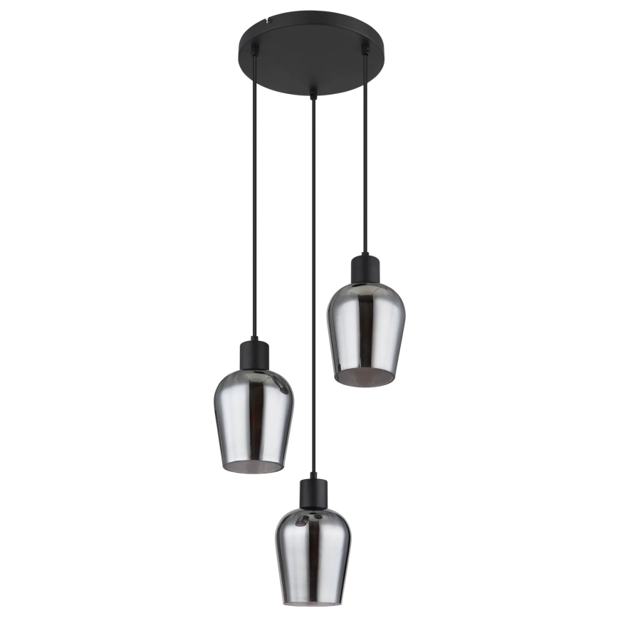 Globo - Chandelier on a string 3xE27/40W/230V d. 28,5 cm black