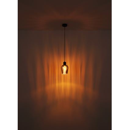 Globo - Chandelier on a string 1xE27/40W/230V d. 13,5 cm black