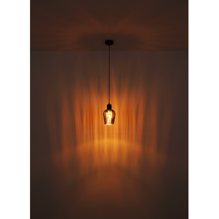 Globo - Chandelier on a string 1xE27/40W/230V d. 13,5 cm black