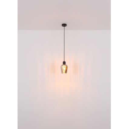 Globo - Chandelier on a string 1xE27/40W/230V d. 13,5 cm black
