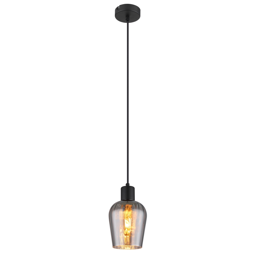 Globo - Chandelier on a string 1xE27/40W/230V d. 13,5 cm black