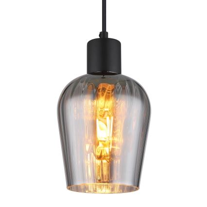 Globo - Chandelier on a string 1xE27/40W/230V d. 13,5 cm black