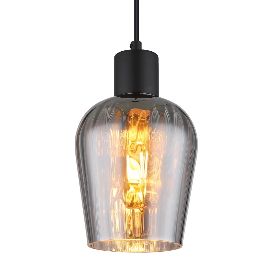 Globo - Chandelier on a string 1xE27/40W/230V d. 13,5 cm black