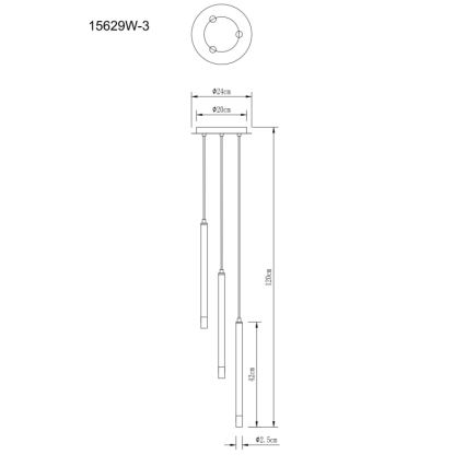 Globo - Chandelier on a string 3xG9/4W/230V d. 24 cm