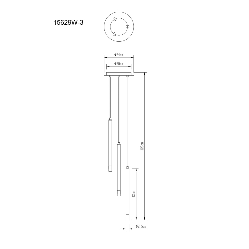 Globo - Chandelier on a string 3xG9/4W/230V d. 24 cm