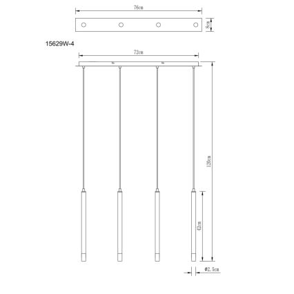 Globo - Chandelier on a string 4xG9/4W/230V