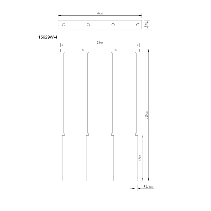 Globo - Chandelier on a string 4xG9/4W/230V
