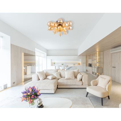 Globo - Surface-mounted chandelier 3xE14/25W/230V d. 55 cm gold