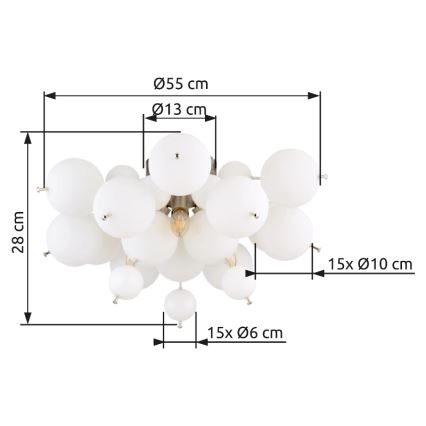 Globo - Surface-mounted chandelier 3xE14/25W/230V d. 55 cm white