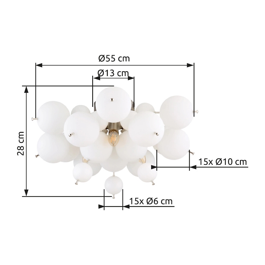 Globo - Surface-mounted chandelier 3xE14/25W/230V d. 55 cm white