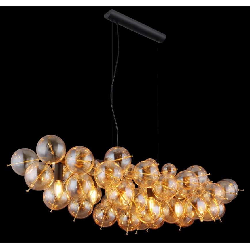 Globo - Cable-suspended chandelier 6xE14/25W/230V gold
