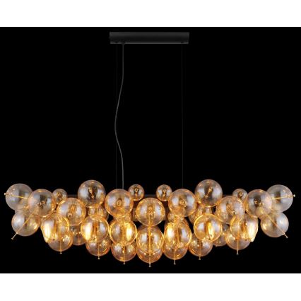 Globo - Cable-suspended chandelier 6xE14/25W/230V gold