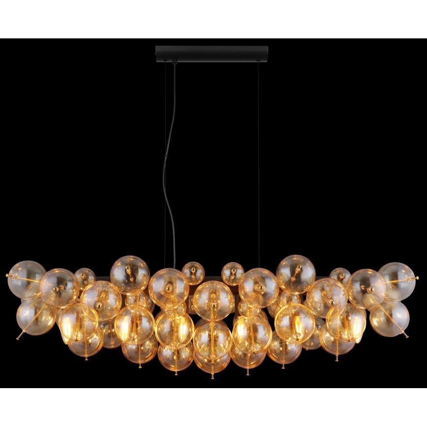 Globo - Cable-suspended chandelier 6xE14/25W/230V gold