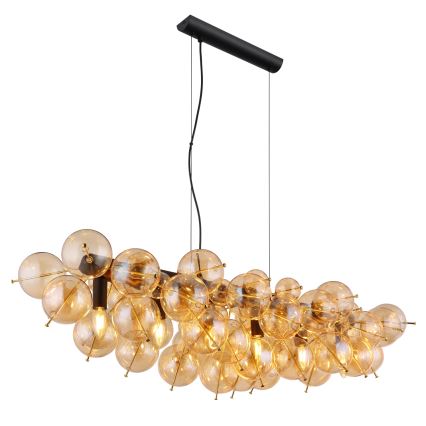 Globo - Cable-suspended chandelier 6xE14/25W/230V gold