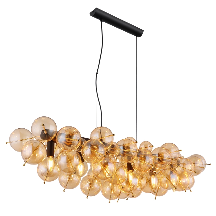 Globo - Cable-suspended chandelier 6xE14/25W/230V gold