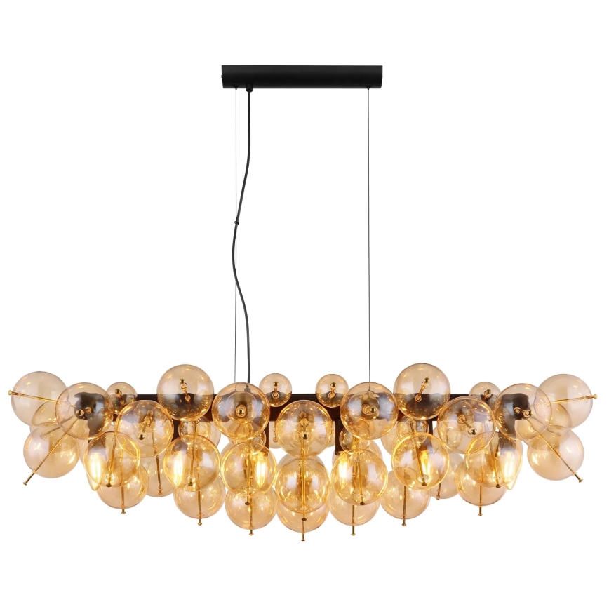 Globo - Cable-suspended chandelier 6xE14/25W/230V gold