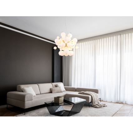 Globo - Chandelier on a string 6xE14/25W/230V d. 55 cm white