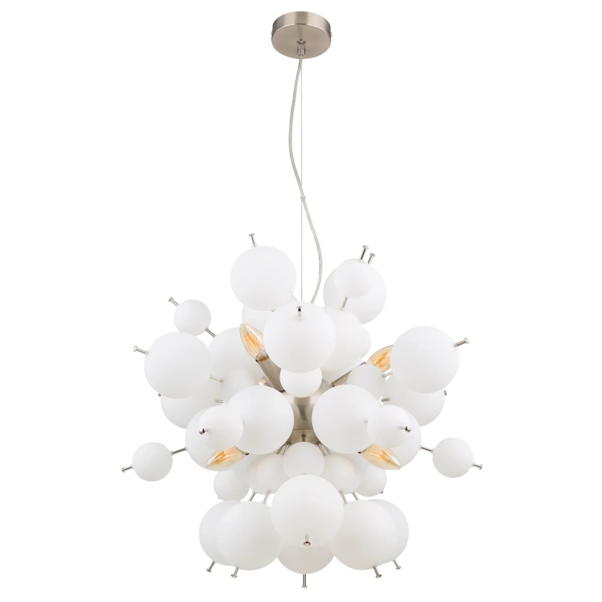 Globo - Chandelier on a string 6xE14/25W/230V d. 55 cm white