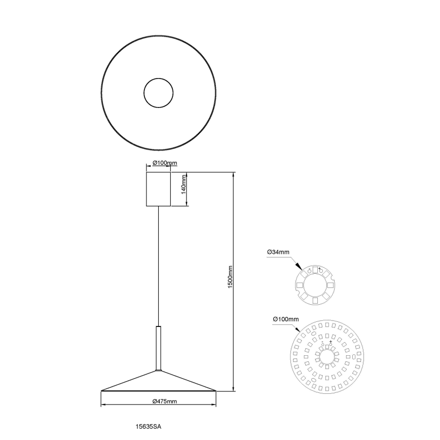 Globo - LED cable pendant light LED/18W/230V 4000K cream
