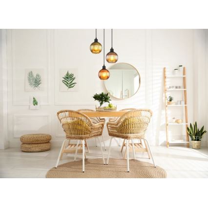 Globo - Chandelier on a string 3xE27/25W/230V d. 36 cm copper/green/blue