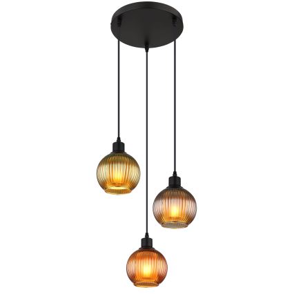 Globo - Chandelier on a string 3xE27/25W/230V d. 36 cm copper/green/blue