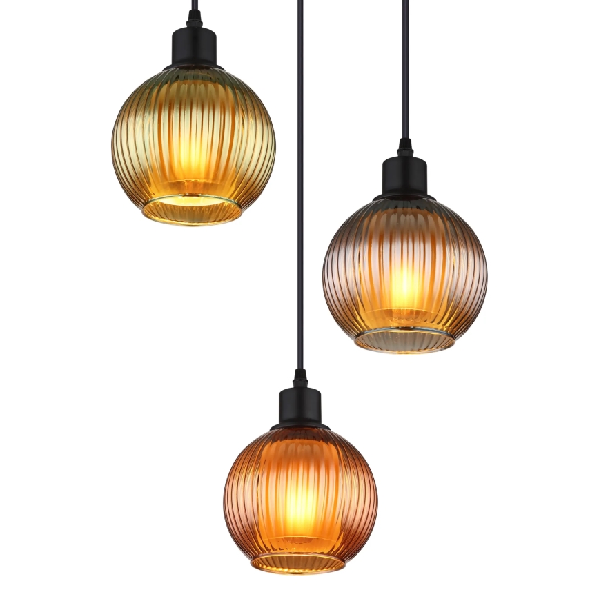 Globo - Chandelier on a string 3xE27/25W/230V d. 36 cm copper/green/blue