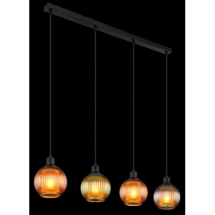 Globo - Chandelier on a string 4xE27/25W/230V copper/green/blue
