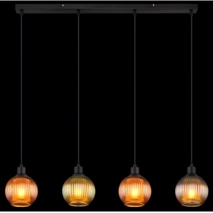 Globo - Chandelier on a string 4xE27/25W/230V copper/green/blue
