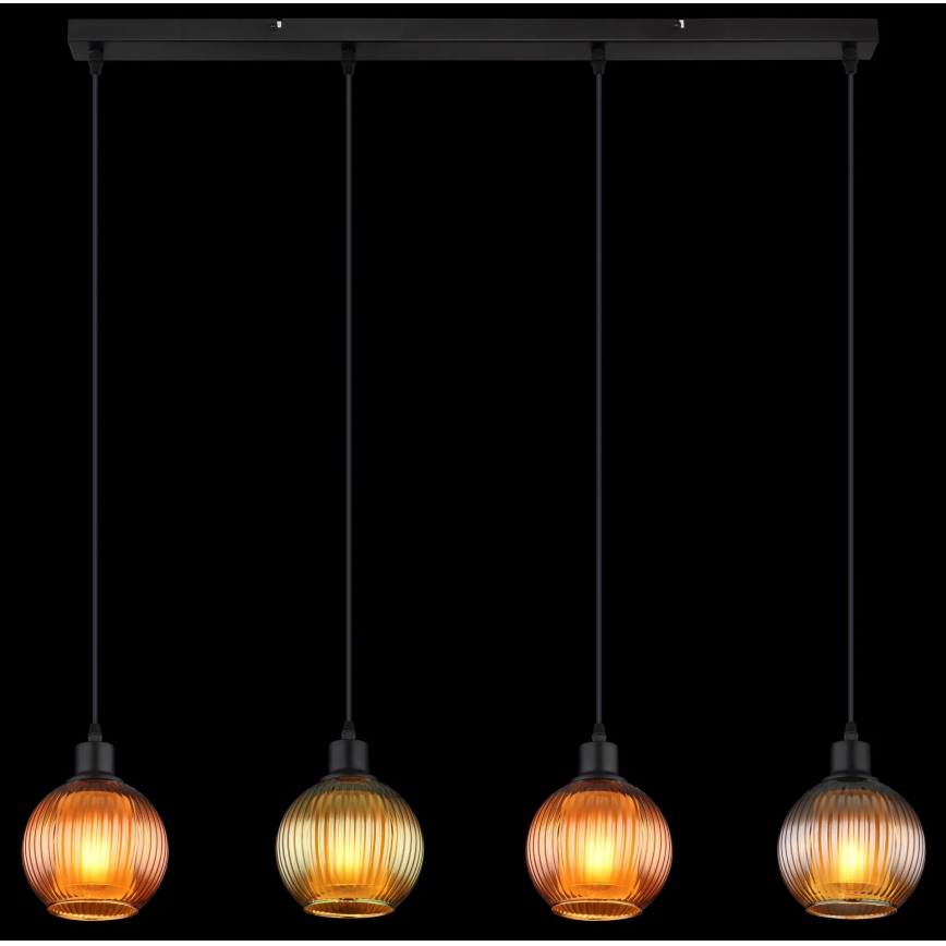 Globo - Chandelier on a string 4xE27/25W/230V copper/green/blue