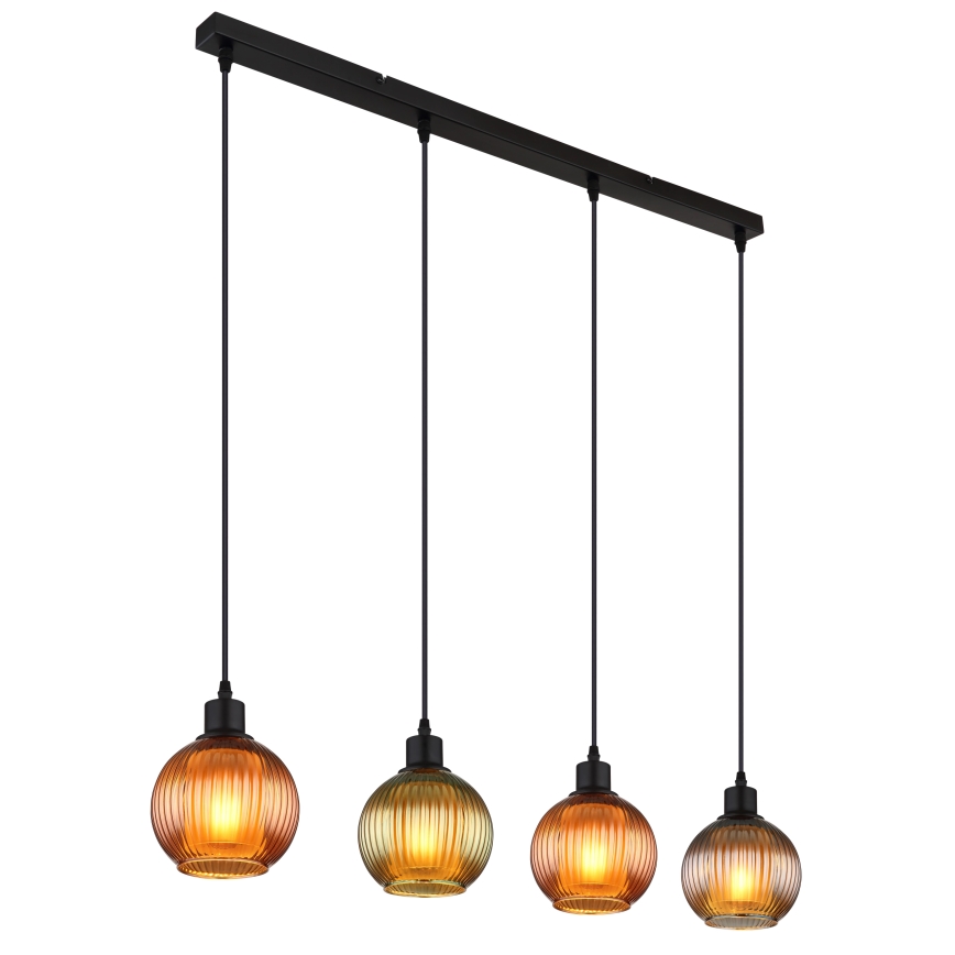 Globo - Chandelier on a string 4xE27/25W/230V copper/green/blue