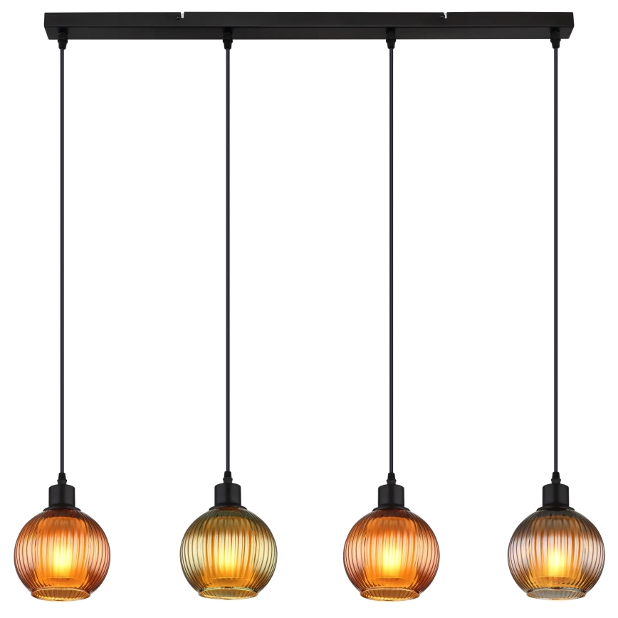 Globo - Chandelier on a string 4xE27/25W/230V copper/green/blue