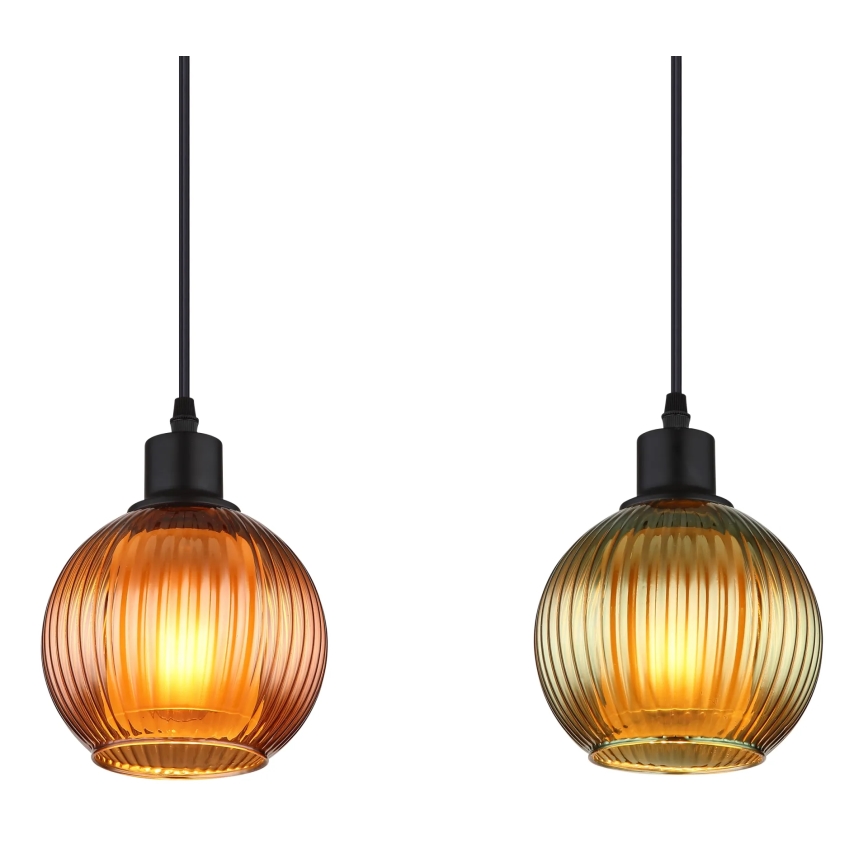 Globo - Chandelier on a string 4xE27/25W/230V copper/green/blue