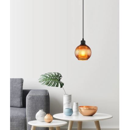 Globo - Chandelier on a string 1xE27/25W/230V d. 15 cm copper