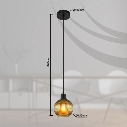 Globo - Chandelier on a string 1xE27/25W/230V d. 15 cm green