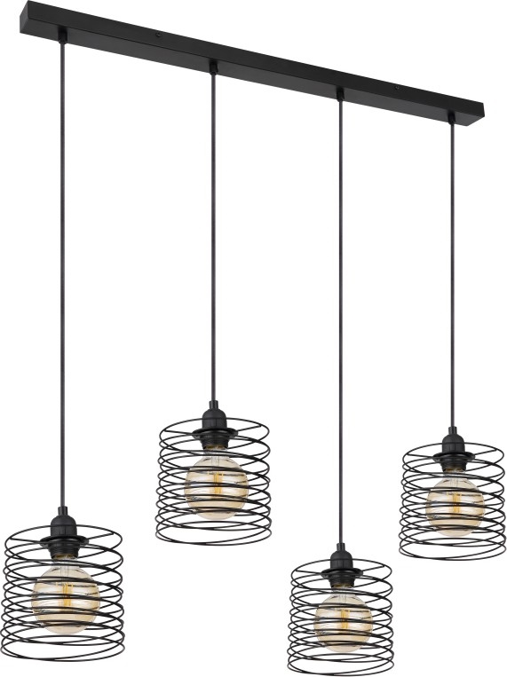 Globo 15640-4H - Cable-suspended chandelier TILLY 4xE27/60W/230V black