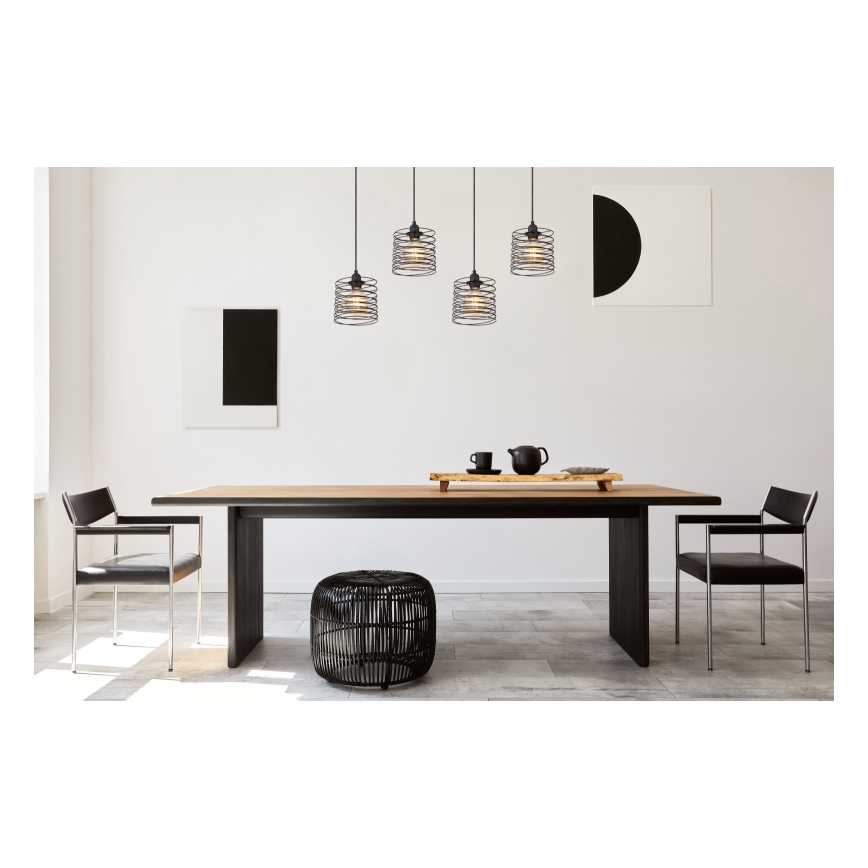 Globo 15640-4H - Cable-suspended chandelier TILLY 4xE27/60W/230V black