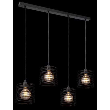 Globo 15640-4H - Cable-suspended chandelier TILLY 4xE27/60W/230V black