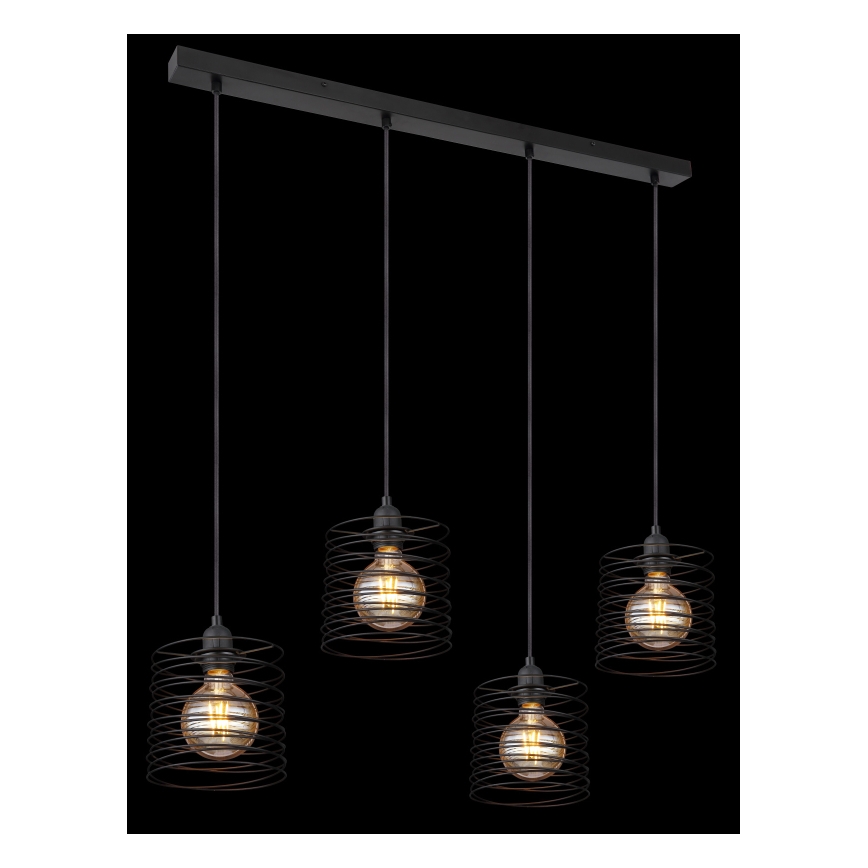Globo 15640-4H - Cable-suspended chandelier TILLY 4xE27/60W/230V black