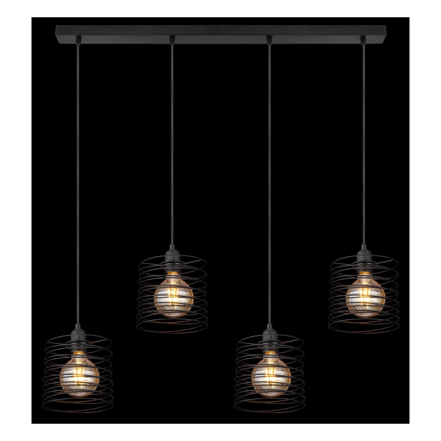 Globo 15640-4H - Cable-suspended chandelier TILLY 4xE27/60W/230V black