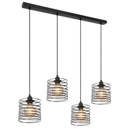 Globo 15640-4H - Cable-suspended chandelier TILLY 4xE27/60W/230V black