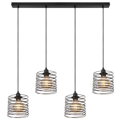 Globo 15640-4H - Cable-suspended chandelier TILLY 4xE27/60W/230V black