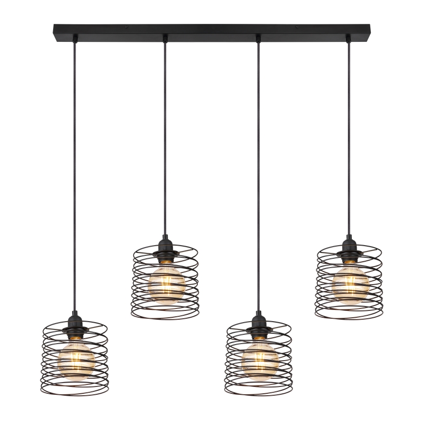Globo 15640-4H - Cable-suspended chandelier TILLY 4xE27/60W/230V black